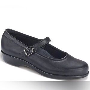 SAS Maria Leather Mary Jane Flats Size 8 M Black